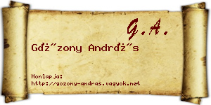 Gózony András névjegykártya