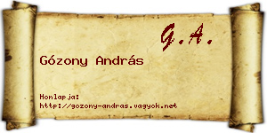 Gózony András névjegykártya